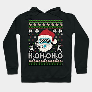 Funny Ugly Christmas Diving H2O H2O H2O Pun Scuba Xmas Hoodie